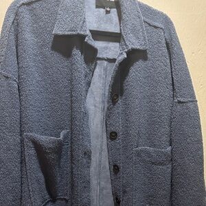 Blue terry long jacket